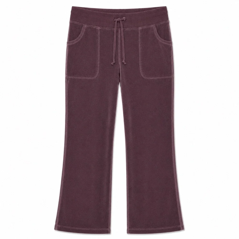 Sundance Velour Wide‎ Leg Pull On Pants Mauve Purple Size Small